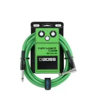 Boss BOSS 10 Foot Instrument Cable Black, Straight/Angled - Green