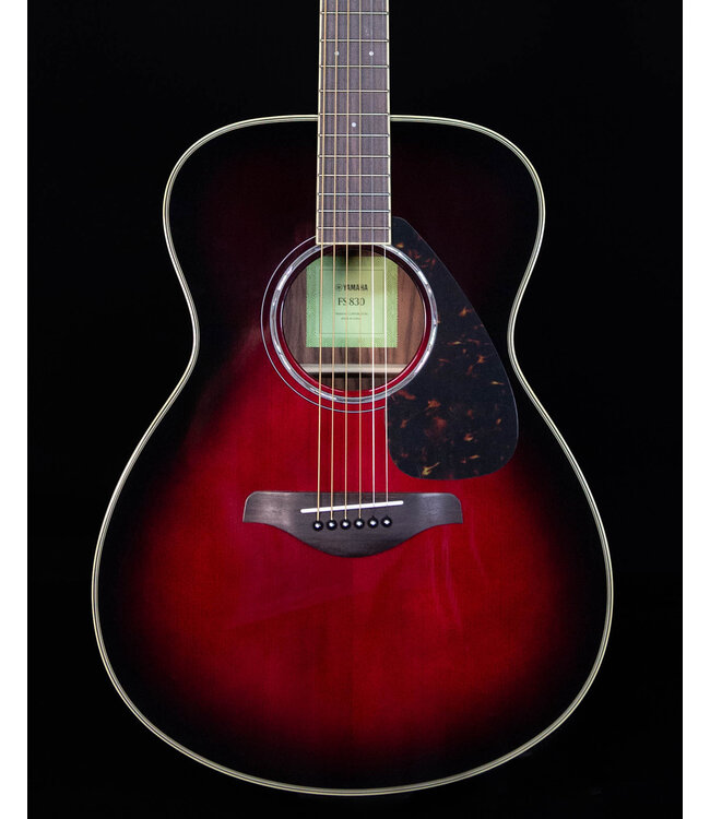 Yamaha FS830 Small Body Acoustic, Solid Top, Mahogany FB, Dusk Sun Red