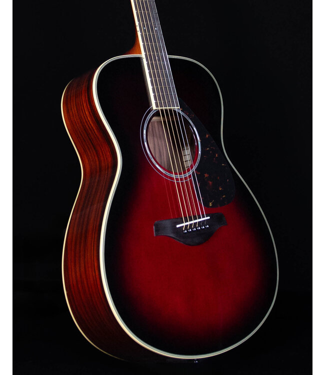 Yamaha FS830 Small Body Acoustic, Solid Top, Mahogany FB, Dusk Sun Red