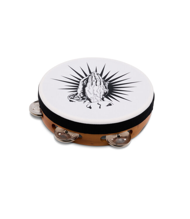 LP 8" Praying Hands Tambourine, White