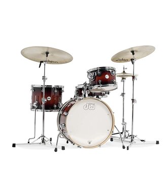 DW DW Design Series Frequent Flyer 4-Piece Maple Shell Pack, Tobacco Burst w/Chrome Hardware