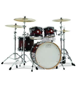 DW DW Design Series 4-Piece Maple Shell Pack, Tobacco Burst w/Chrome Hardware