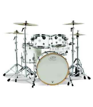 Drum Workshop DW Design Series 4-Piece Maple Shell Pack, Gloss White w/Chrome Hardware