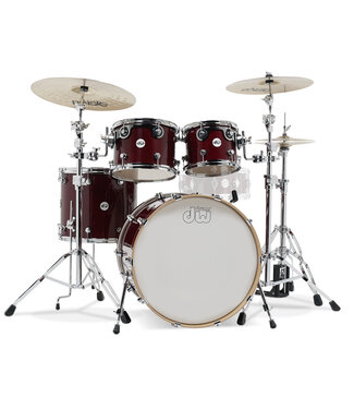 DW DW Design Series 4-Piece Maple Shell Pack, Cherry Stain w/Chrome Hardware