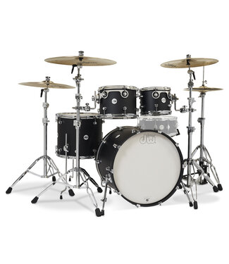 DW DW Design Series 4-Piece Maple Shell Pack, Black Satin Lacquer