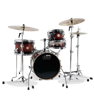 DW DW Design Series Mini Pro 4-Piece Maple Shell Pack, Tobacco Burst w/Chrome Hardware