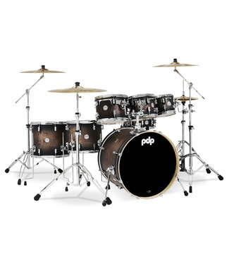 PDP PDP Concept Series 7-Piece Maple Shell Pack, Satin Charcoal Burst Lacquer