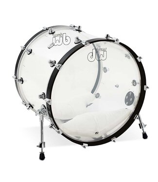 Drum Workshop DW Design Series Acrylic Bass Drum, 18x22, Clear w/Chrome Hardware