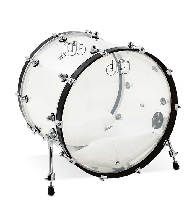 DW Design Series Acrylic Bass Drum, 18x22, Clear w/Chrome Hardware