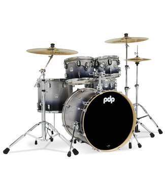 PDP PDP Concept Maple 5-Piece Shell Pack, Silver to Black Fade Lacquer w/Chrome Hardware; 8x10, 9x12, 14x16, 18x22, 5.5x14