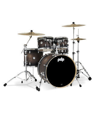 PDP PDP Concept Maple 5-Piece Shell Pack, Satin Charcoal Burst Lacquer w/Chrome Hardware; 8x10, 9x12, 14x16, 18x22, 5.5x14