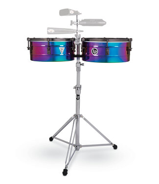 LP LP LP257-TS Tony Succar Signature Timbales – Rainbow Chrome/Black Nickel