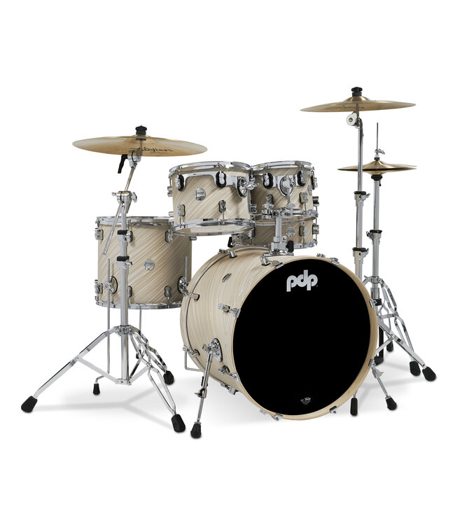 PDP Concept Maple 5-Piece Shell Pack, Twisted Ivory Finish Ply w/Chrome Hardware; 8x10, 9x12, 14x16, 18x22, 5.5x14