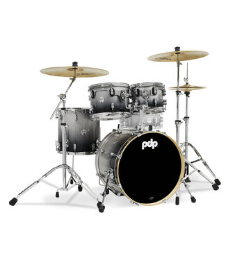 PDP PDP Concept Maple 4-Piece Fusion Shell Pack, Silver/Black Fade Sparkle Lacquer
