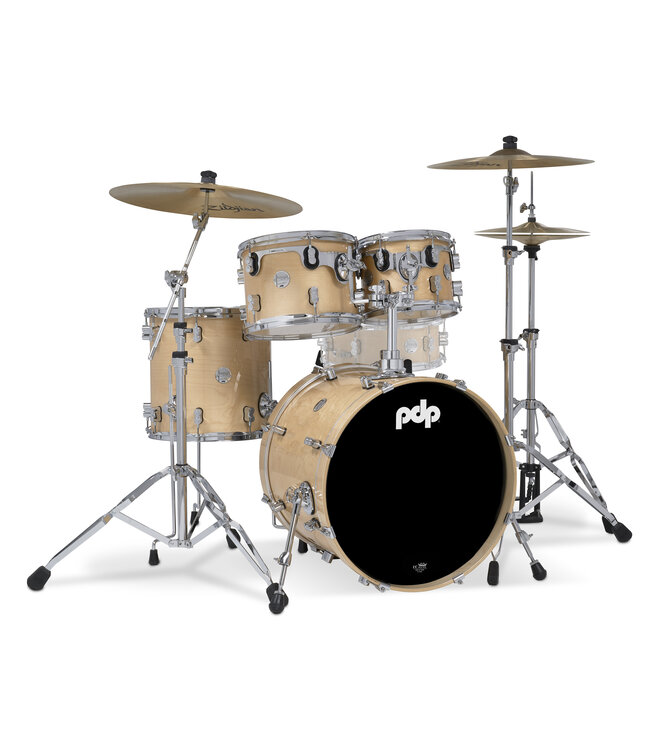 PDP Concept Maple 4-Piece Fusion Shell Pack, Natural Lacquer w/Chrome Hardware; 8x10, 9x12, 14x14, 16x20