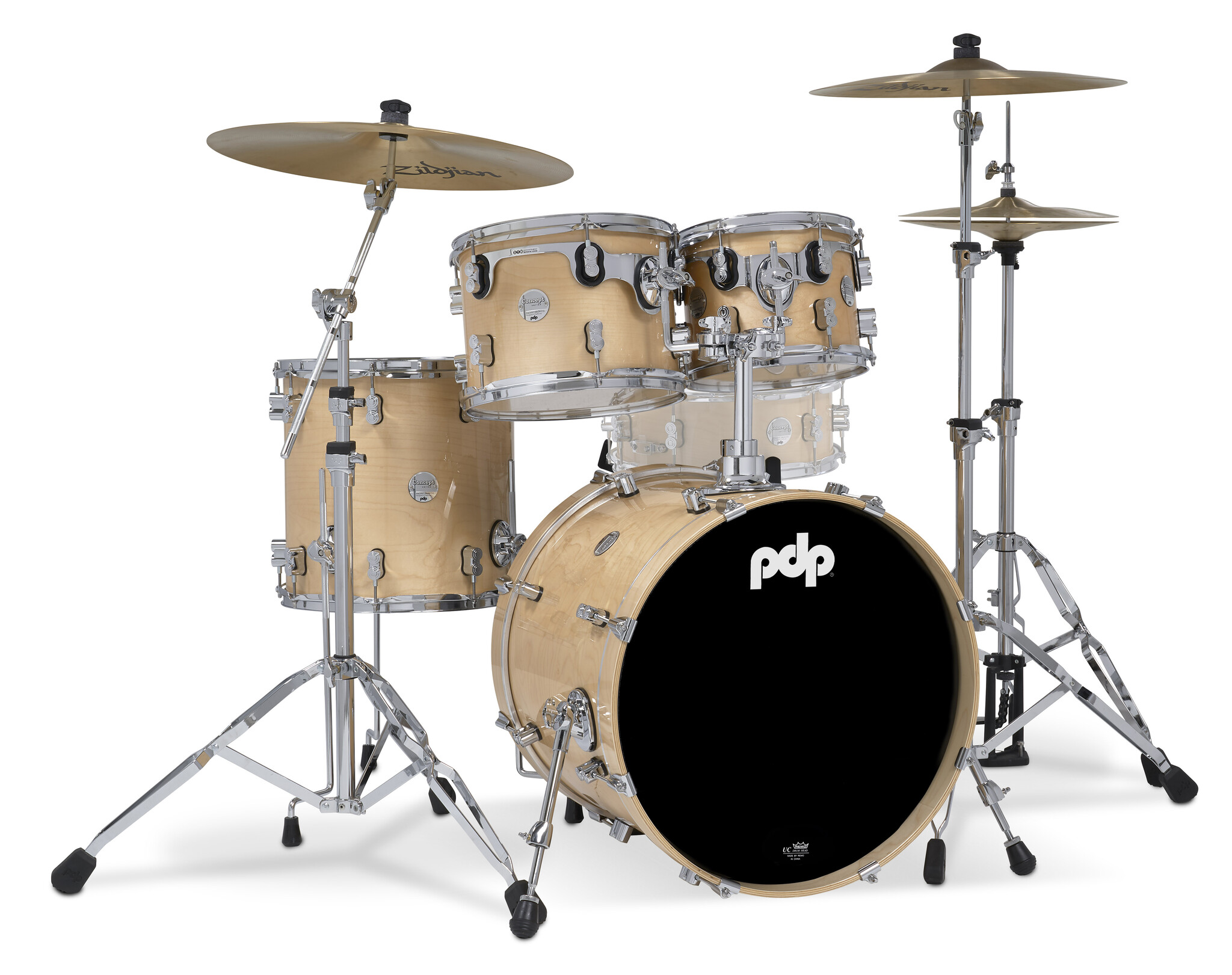 PDP PDP Concept Maple 4-Piece Fusion Shell Pack, Natural Lacquer w ...