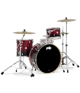 PDP PDP Concept Maple Series 3-Piece Rock Shell Pack, Red/Black Fade Lacquer