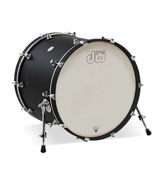 DW DW Design Series Maple Bass Drum, 18x22, Black Satin Lacquer w/Chrome Hardware