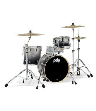 PDP PDP Concept Maple Series 3-Piece Bop Shell Pack, Silver/Black Fade Lacquer