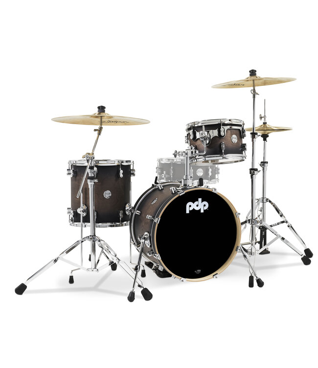 PDP Concept Maple Series 3-Piece Bop Shell Pack, Charcoal Burst Lacquer