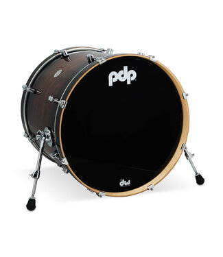 PDP PDP Concept Series Maple Exotic Bass Drum, 18x22, Walnut to Charcoal Burst w/Chrome Hardware