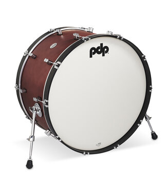 PDP PDP Concept Classic 14x26 Ox Blood Stain Kick Drum with Ebony Stain Hoops