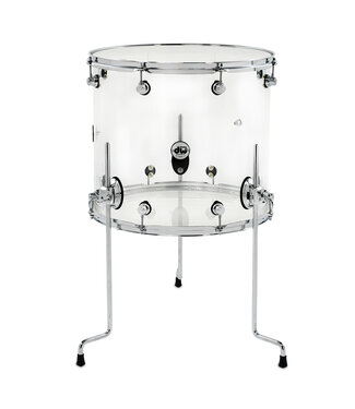 DW DW Design Series Acrylic Floor Tom, 16x18, Clear w/Chrome Hardware
