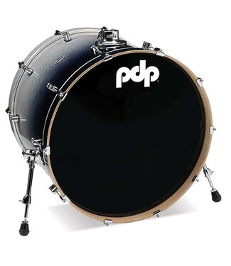 PDP PDP Concept Series Maple Bass Drum, 18x24, Silver to Black Fade w/Chrome Hardware