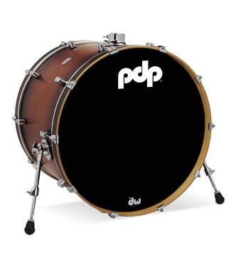 PDP PDP Concept Series Maple Bass Drum, 18x24, Satin Tobacco Burst w/Chrome Hardware