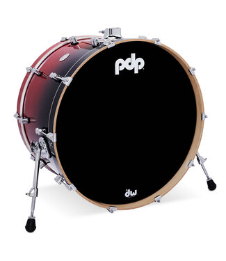 PDP PDP Concept Series Maple Bass Drum, 14x24, Red to Black Fade Lacquer w/Chrome Hardware