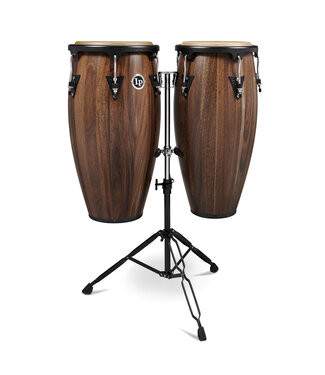 LP LP Aspire 11-inch and 12-inch Conga Set with Double Stand - Siam Walnut