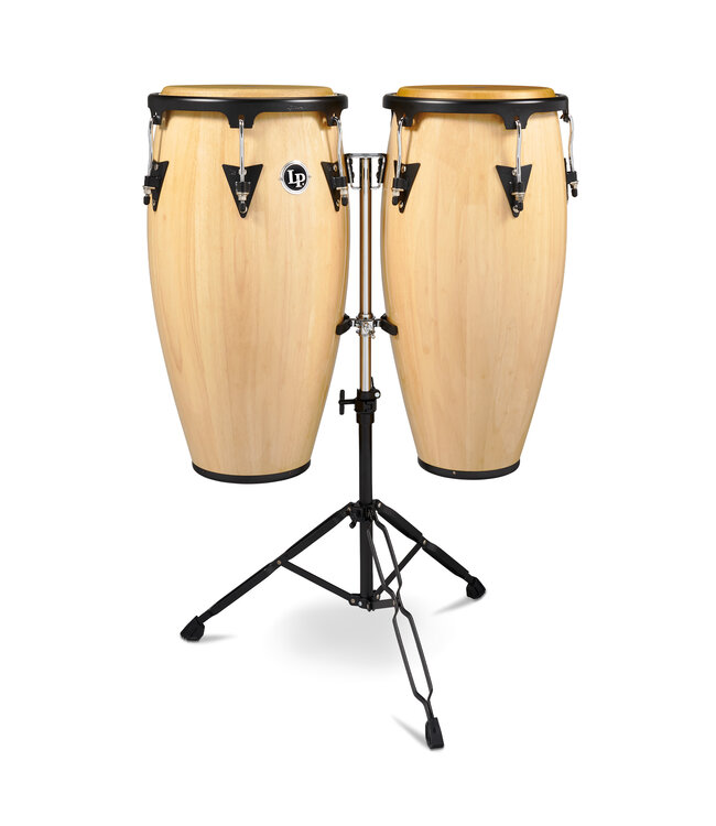 LP Aspire 11-inch and 12-inch Conga Set with Double Stand - Natural Gloss