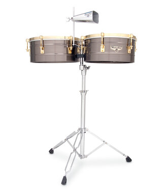 LP LP Matador M257-BNG 14" and 15" Timbales - Brush Nickel with Gold Hardware