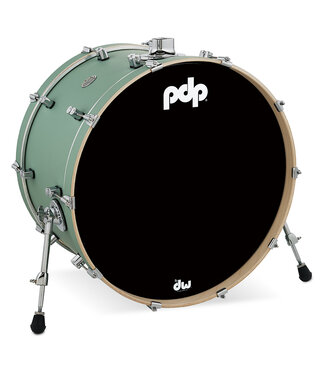 PDP PDP Concept Series Maple Bass Drum, 14x24, Satin Seafoam Finish Ply w/Chrome Hardware
