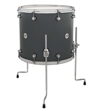 Drum Workshop DW Design Series Maple Floor Tom, 16x18, Steel Gray Lacquer w/Chrome Hardware