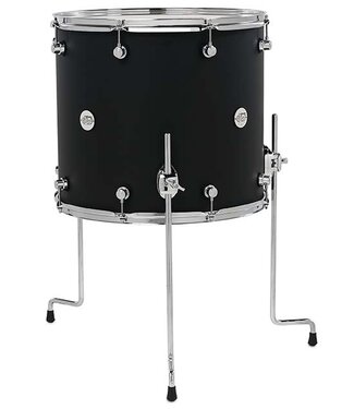 DW DW Design Series Maple Floor Tom, 16x18, Black Satin Lacquer w/Chrome Hardware