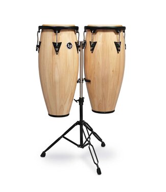 LP LP Aspire 10-inch and 11-inch Conga Set with Double Stand - Natural Gloss