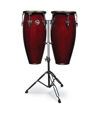 LP LP Aspire 10-inch and 11-inch Conga Set with Double Stand - Dark Wood