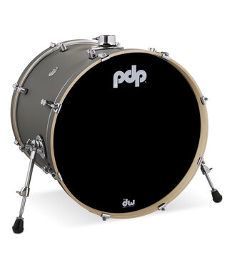 PDP PDP Concept Series Maple Bass Drum, 18x22, Satin Pewter Finish Ply w/Chrome Hardware