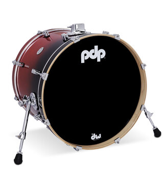 PDP PDP Concept Series Maple Bass Drum, 16x20, Red to Black Fade w/Chrome Hardware