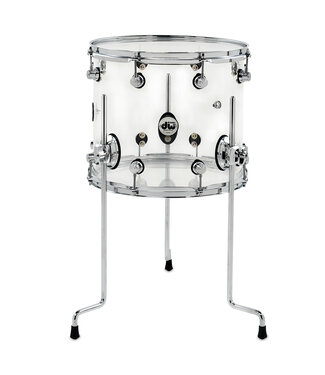 Drum Workshop DW Design Series Acrylic Floor Tom, 12x14, Clear w/Chrome Hardware