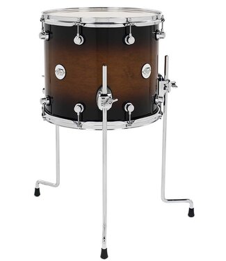 DW DW Design Series Maple Floor Tom, 12x14, Tobacco Burst Gloss Lacquer w/Chrome Hardware