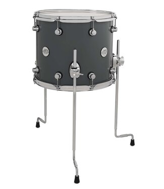 DW DW Design Series Maple Floor Tom, 12x14, Steel Gray Lacquer w/Chrome Hardware