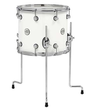 Drum Workshop DW Design Series Maple Floor Tom, 12x14, Gloss White Lacquer w/Chrome Hardware