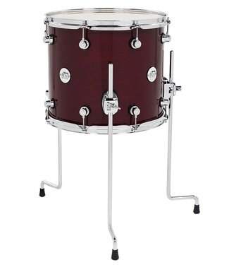 DW DW Design Series Maple Floor Tom, 12x14, Cherry Stain Gloss Lacquer w/Chrome Hardware