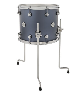 DW DW Design Series Maple Floor Tom, 12x14, Blue Slate Lacquer w/Chrome Hardware