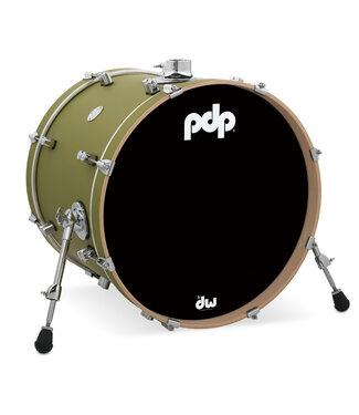 PDP PDP Concept Series Maple Bass Drum, 16x20, Satin Olive Finish Ply w/Chrome Hardware