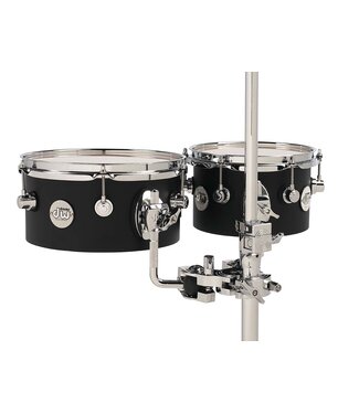 Drum Workshop DW Design Series Concert Toms, 5x8/5x10, Black Satin Lacquer w/Chrome Hardware