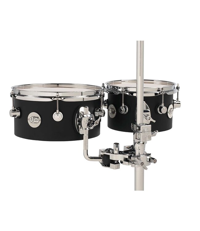 DW Design Series Concert Toms, 5x8/5x10, Black Satin Lacquer w/Chrome Hardware