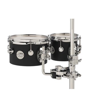 DW DW Design Series Concert Toms, 5x6/5x8, Black Satin Lacquer w/Chrome Hardware
